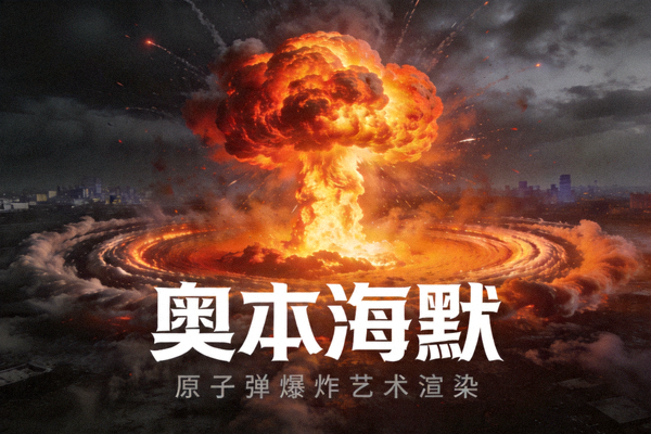 电影《奥本海默》原子弹爆炸艺术渲染图